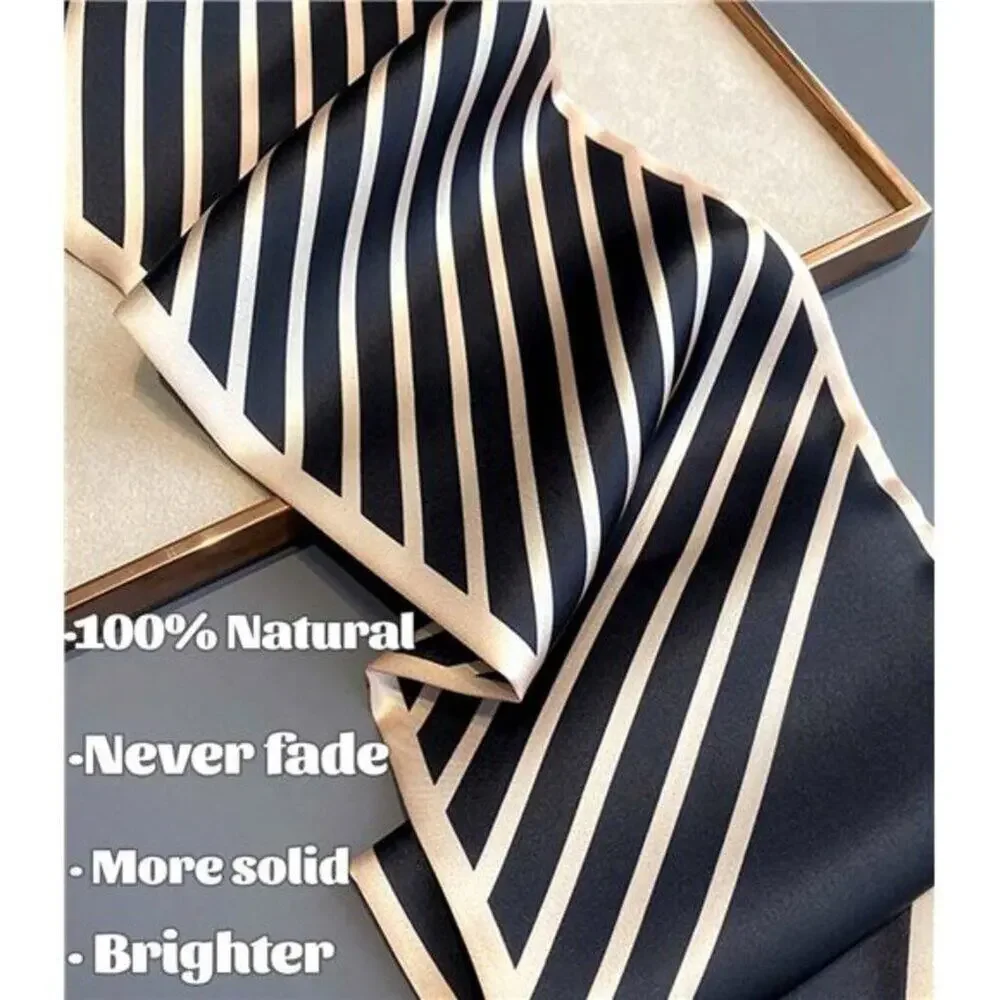Mulberry Silk-Like Satin Head Scarf Square Neck Scarf for Bag Accessory Gift